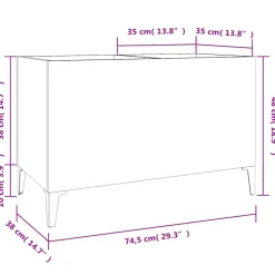 vidaXL Platenkast 84,5x38x89 cm bewerkt hout betongrijs
