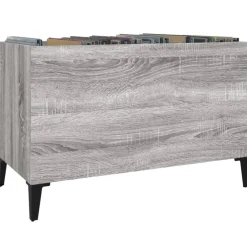 vidaXL Platenkast 84,5x38x89 cm bewerkt hout betongrijs