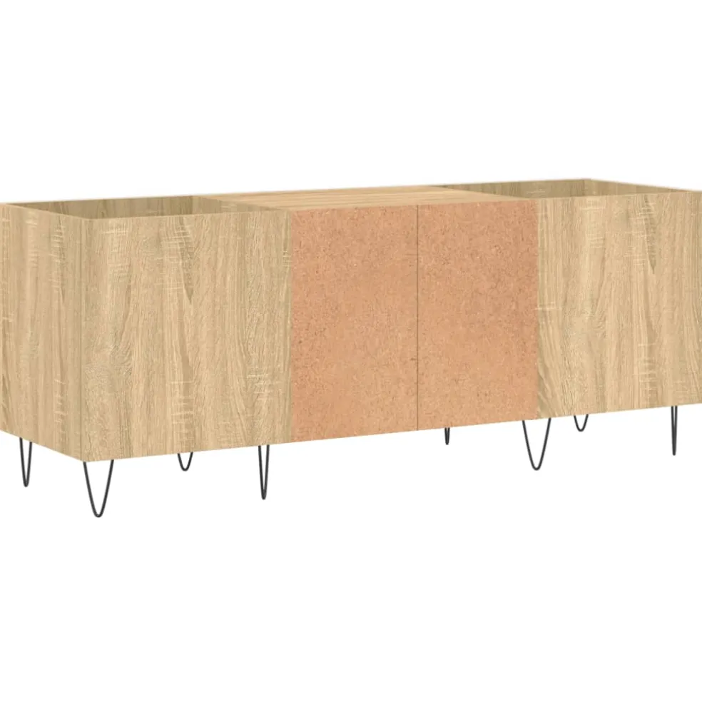 vidaXL Platenkast 121x38x48 cm bewerkt hout sonoma eikenkleurig