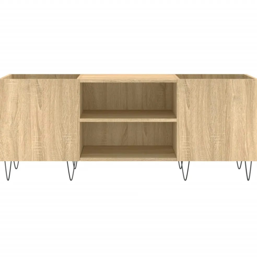 vidaXL Platenkast 121x38x48 cm bewerkt hout sonoma eikenkleurig