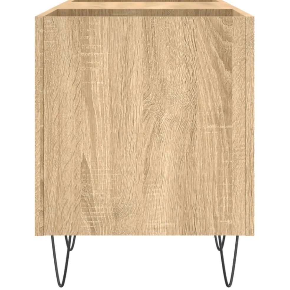 vidaXL Platenkast 121x38x48 cm bewerkt hout sonoma eikenkleurig