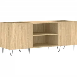 vidaXL Platenkast 121x38x48 cm bewerkt hout sonoma eikenkleurig