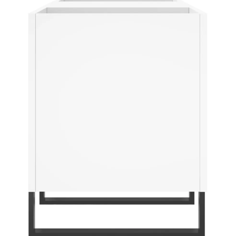 vidaXL Platenkast 121x38x48 cm bewerkt hout wit