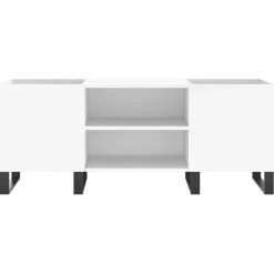 vidaXL Platenkast 121x38x48 cm bewerkt hout wit