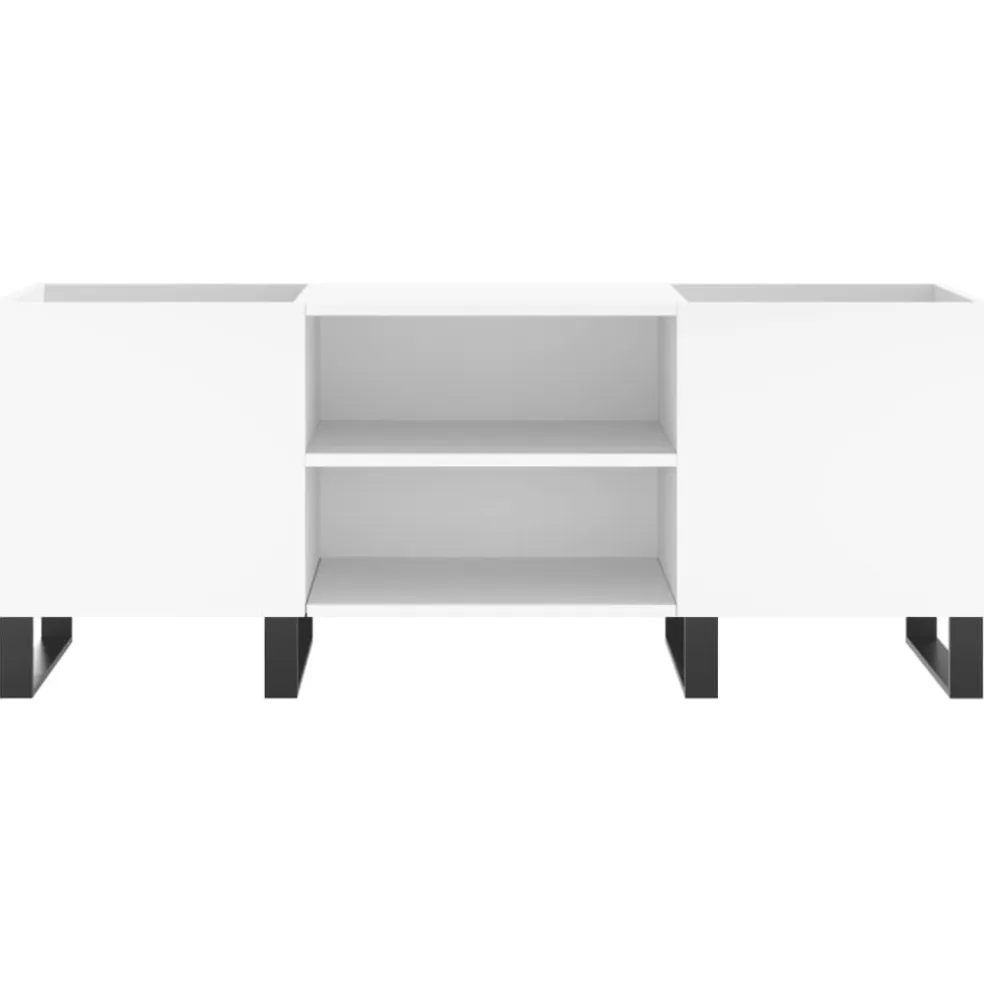 vidaXL Platenkast 121x38x48 cm bewerkt hout wit