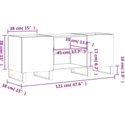 vidaXL Platenkast 121x38x48 cm bewerkt hout wit