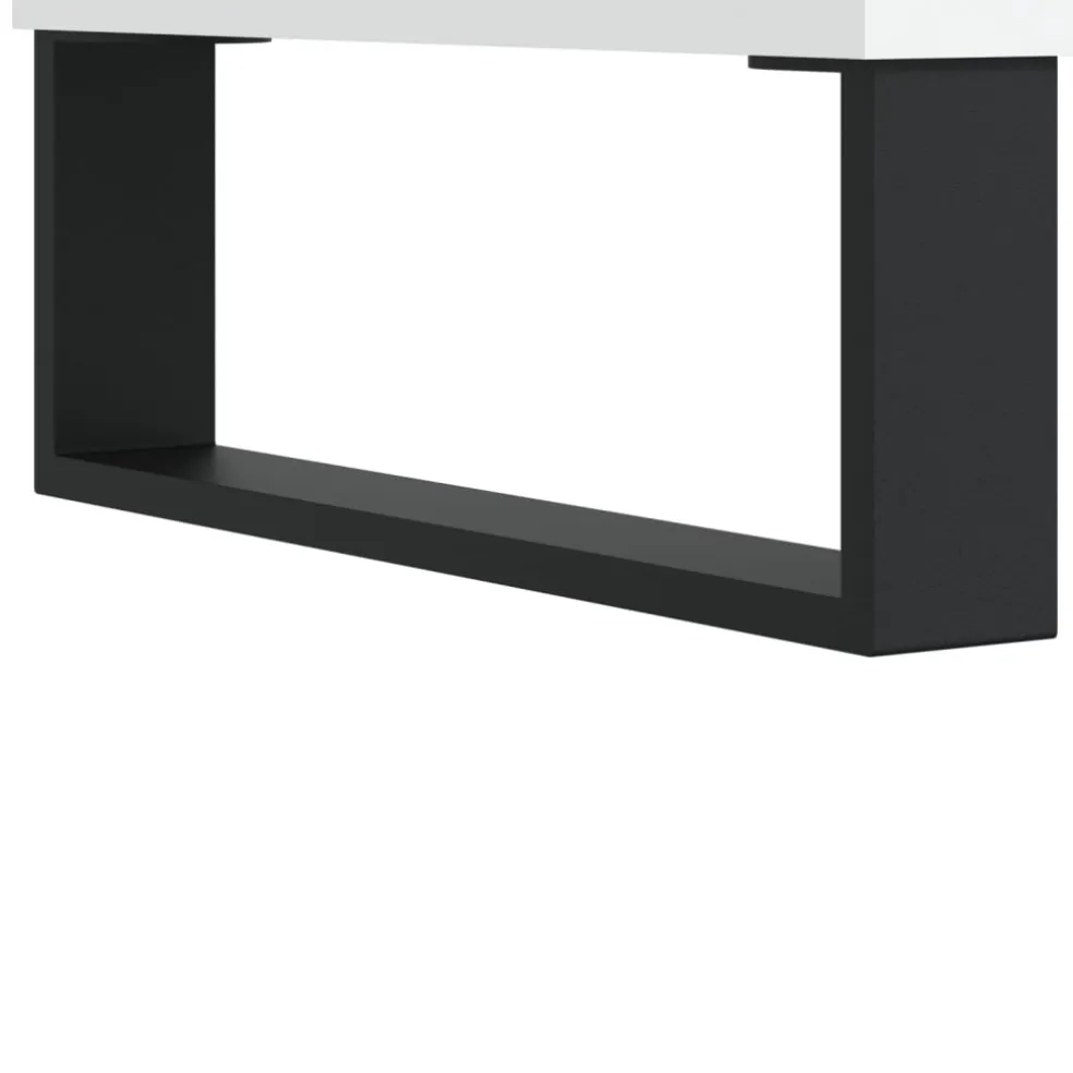 vidaXL Platenkast 121x38x48 cm bewerkt hout wit
