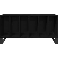 vidaXL Platenkast Zwart Eiken 100 x 38 x 48 cm Bewerkt hout