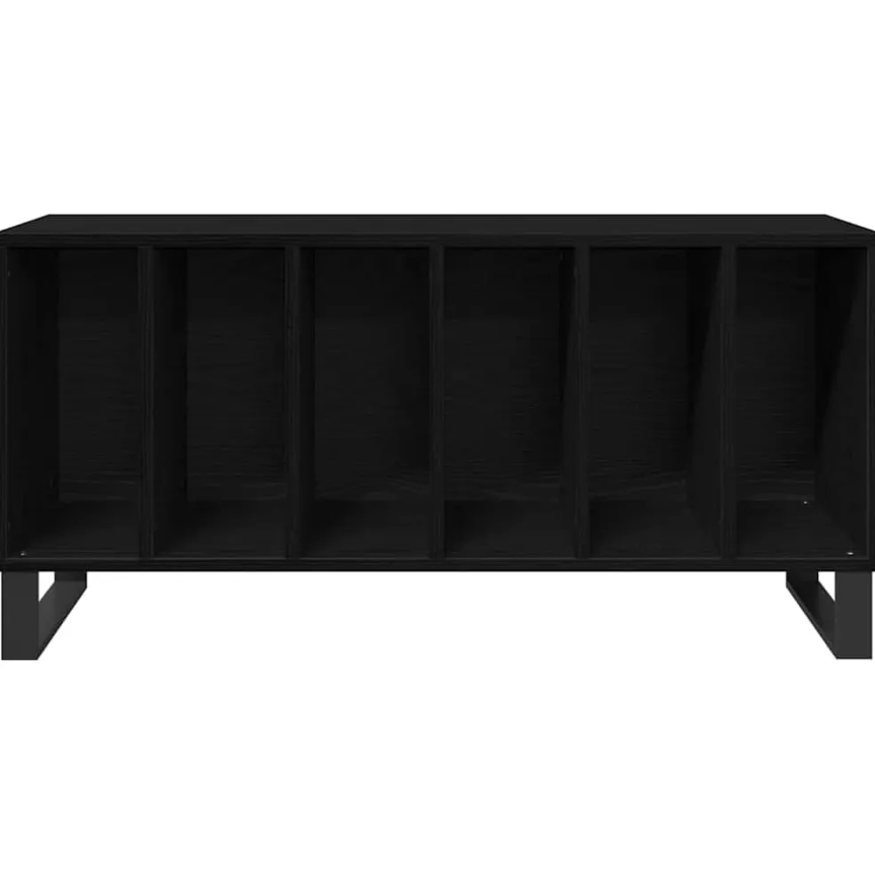 vidaXL Platenkast Zwart Eiken 100 x 38 x 48 cm Bewerkt hout