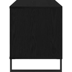 vidaXL Platenkast Zwart Eiken 100 x 38 x 48 cm Bewerkt hout