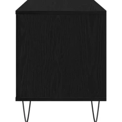 vidaXL Platenkast Zwart Eiken 100 x 38 x 48 cm Bewerkt hout