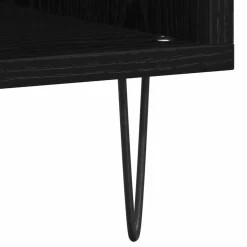 vidaXL Platenkast Zwart Eiken 100 x 38 x 48 cm Bewerkt hout