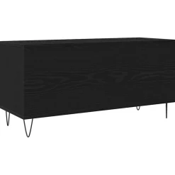 vidaXL Platenkast Zwart Eiken 100 x 38 x 48 cm Bewerkt hout