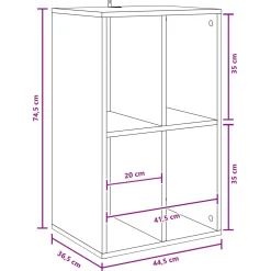 vidaXL Platenkast Zwart eiken 44,5 x 36,5 x 74,5 cm Bewerkt hout