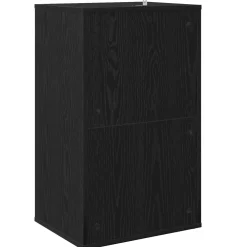 vidaXL Platenkast Zwart eiken 44,5 x 36,5 x 74,5 cm Bewerkt hout