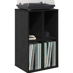 vidaXL Platenkast Zwart eiken 44,5 x 36,5 x 74,5 cm Bewerkt hout