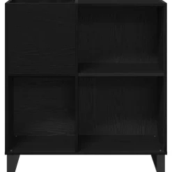vidaXL Platenkast Zwart Eiken 84,5 x 38 x 89 cm Bewerkt hout
