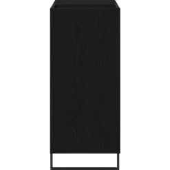 vidaXL Platenkast Zwart Eiken 84,5 x 38 x 89 cm Bewerkt hout
