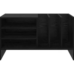 vidaXL Platenkast Zwart Eiken 78.5 x 35 x 45 cm Bewerkt hout