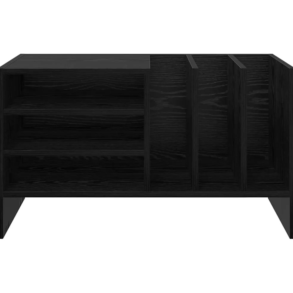vidaXL Platenkast Zwart Eiken 78.5 x 35 x 45 cm Bewerkt hout