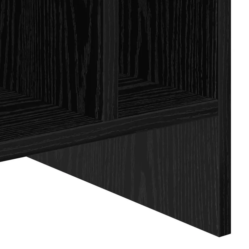 vidaXL Platenkast Zwart Eiken 78.5 x 35 x 45 cm Bewerkt hout