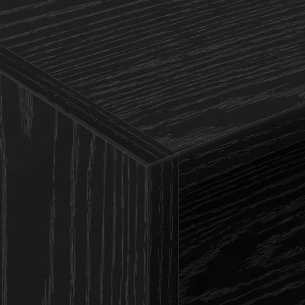 vidaXL Platenkast Zwart Eiken 78.5 x 35 x 45 cm Bewerkt hout