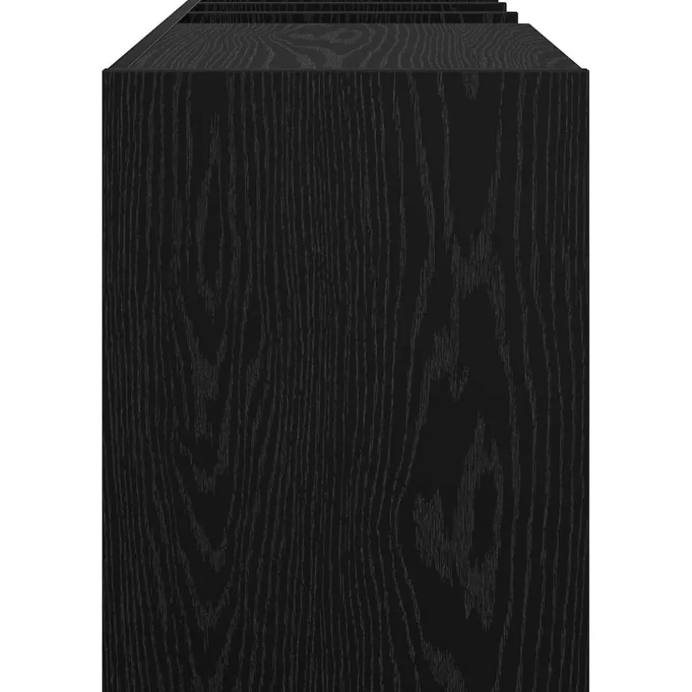 vidaXL Platenkast Zwart Eiken 78.5 x 35 x 45 cm Bewerkt hout