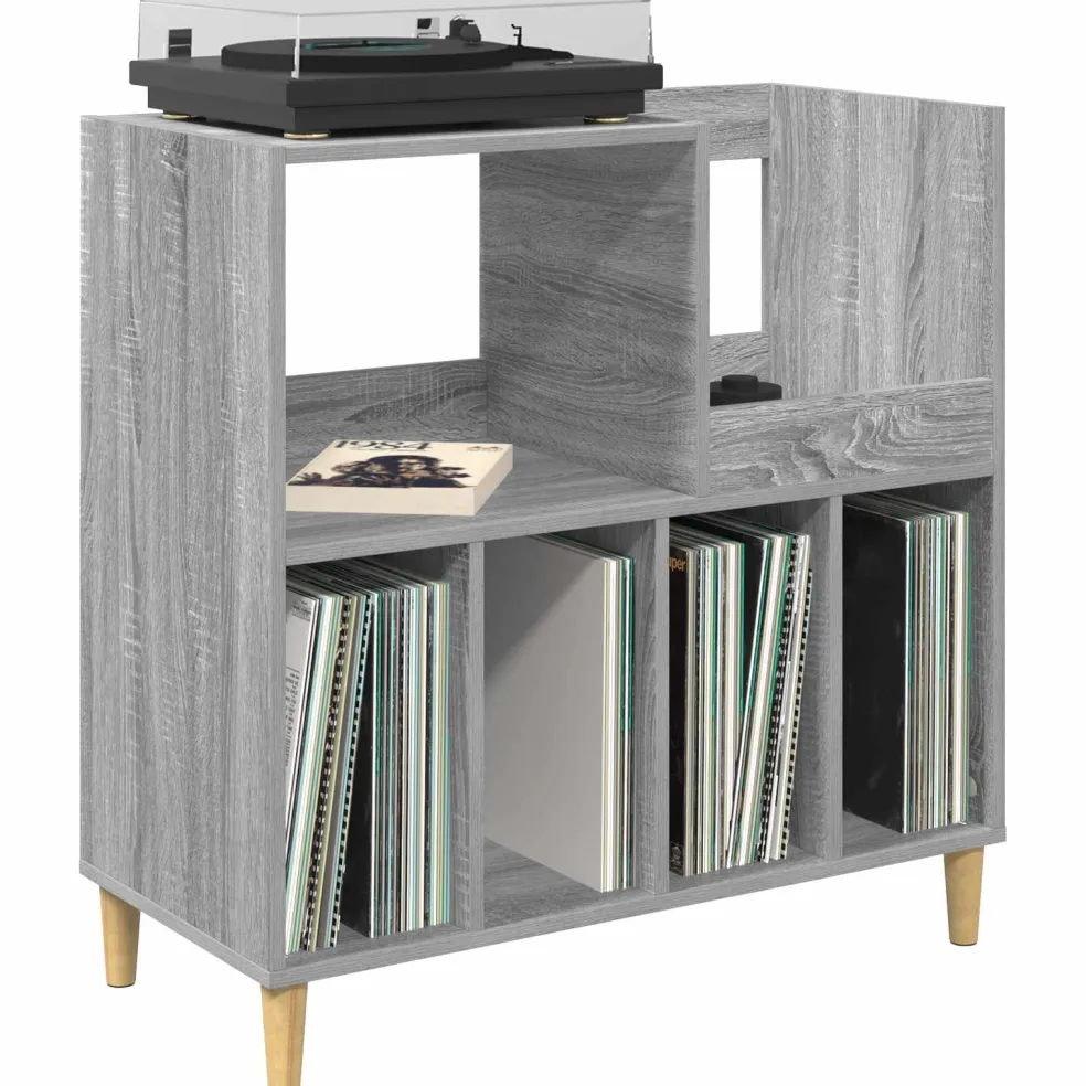 vidaXL Platenspeler Steun Grijs Sonoma 82 x 39,5 x 82,5 cm