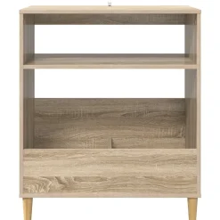 vidaXL Platenspeler Steun Sonoma Eiken 71 x 39,5 x 83 cm Bewerkt hout