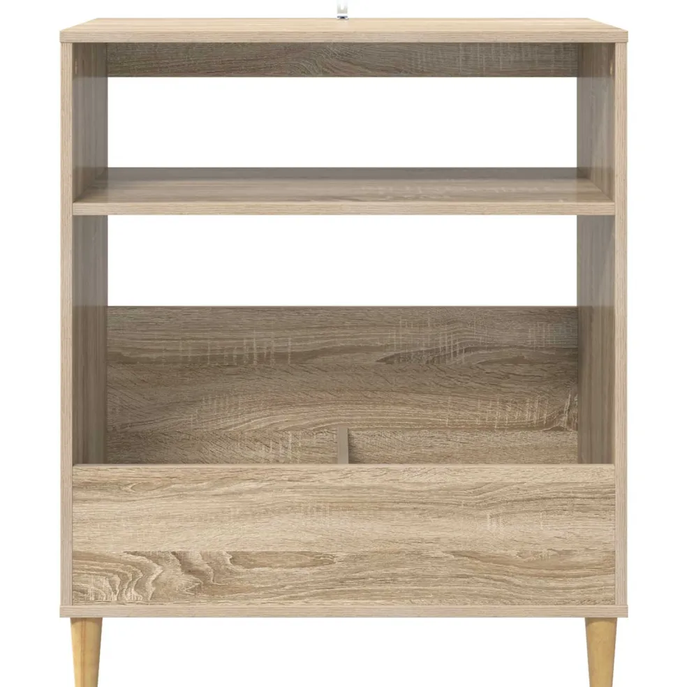 vidaXL Platenspeler Steun Sonoma Eiken 71 x 39,5 x 83 cm Bewerkt hout