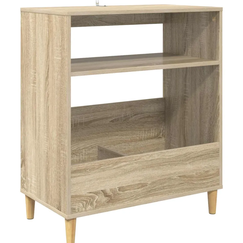 vidaXL Platenspeler Steun Sonoma Eiken 71 x 39,5 x 83 cm Bewerkt hout