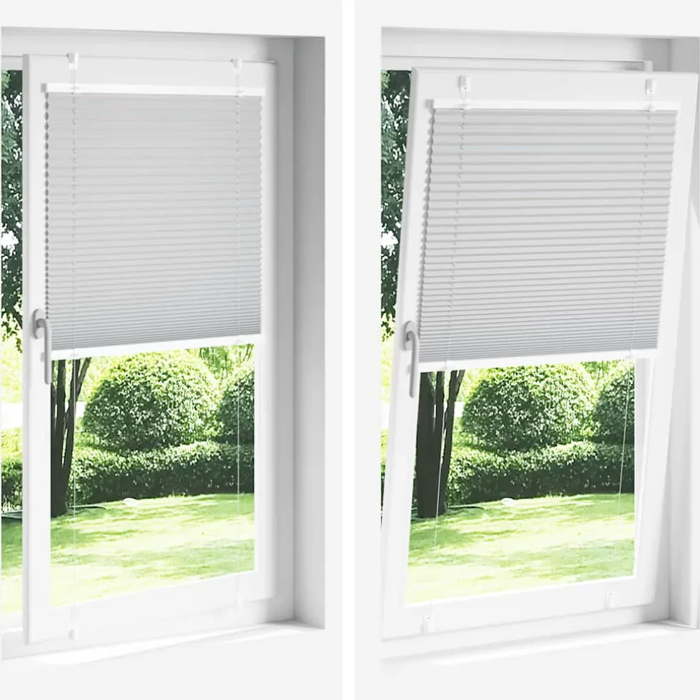vidaXL Plissé rolgordijn 40x100 cm stofbreedte 39,4 cm lichtgrijs