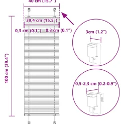 vidaXL Plissé rolgordijn 40x100 cm stofbreedte 39,4 cm polyester wit