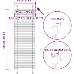 vidaXL Plissé rolgordijn 40x100 cm stofbreedte 39,4 cm polyester zwart