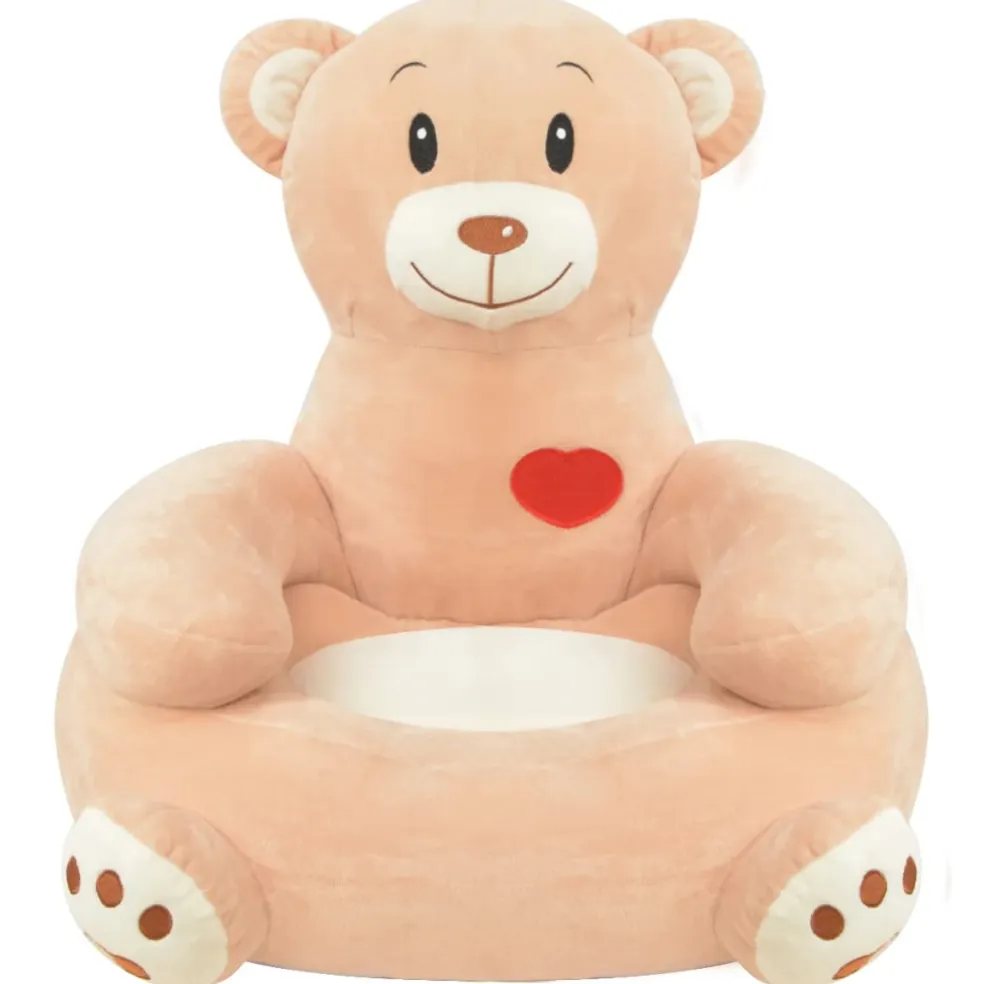 vidaXL Pluche kinderstoel beer bruin