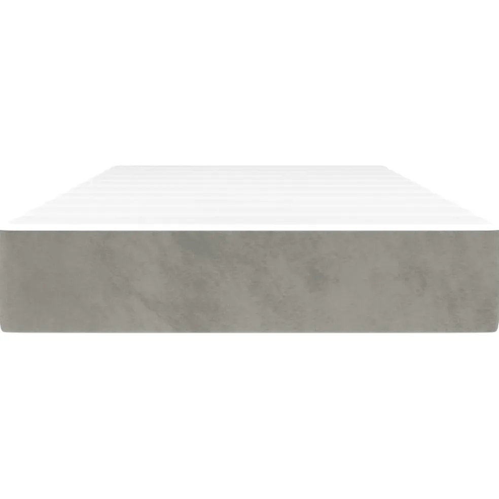 vidaXL Pocketveringmatras medium 80x200x20 cm fluweel lichtgrijs