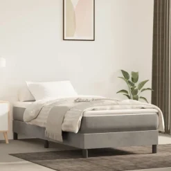 vidaXL Pocketveringmatras medium 80x200x20 cm fluweel lichtgrijs