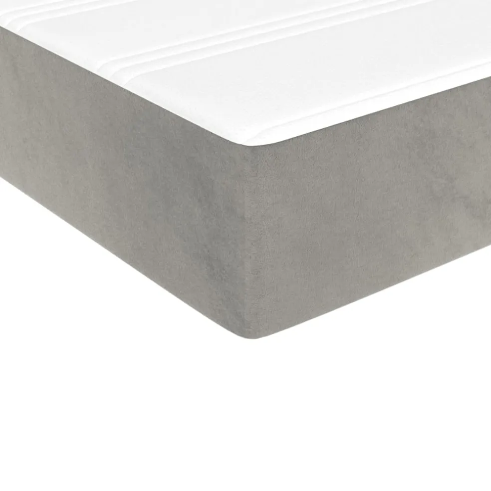 vidaXL Pocketveringmatras medium 80x200x20 cm fluweel lichtgrijs