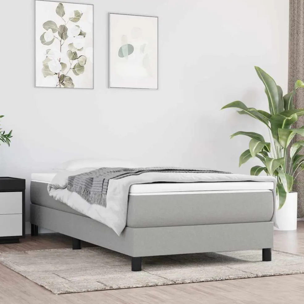 vidaXL Pocketveringmatras medium 80x200x20 cm stof lichtgrijs