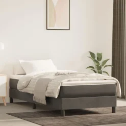 vidaXL Pocketveringmatras medium 80x200x20 cm fluweel donkergrijs