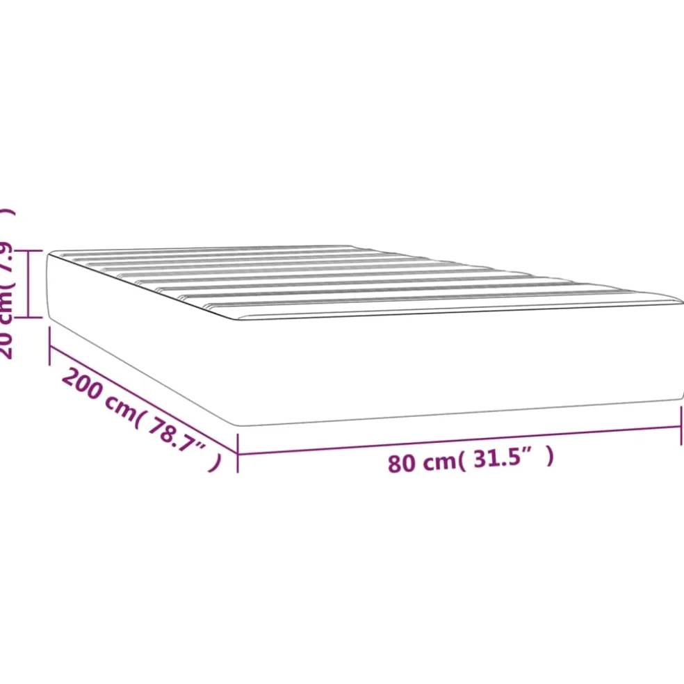 vidaXL Pocketveringmatras medium 80x200x20 cm fluweel donkergrijs