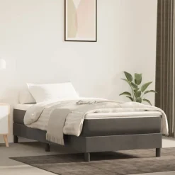 vidaXL Pocketveringmatras medium twin 100x190x20 cm fluweel donkergrijs
