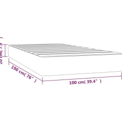 vidaXL Pocketveringmatras medium twin 100x190x20 cm fluweel donkergrijs
