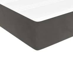 vidaXL Pocketveringmatras medium twin 100x190x20 cm fluweel donkergrijs