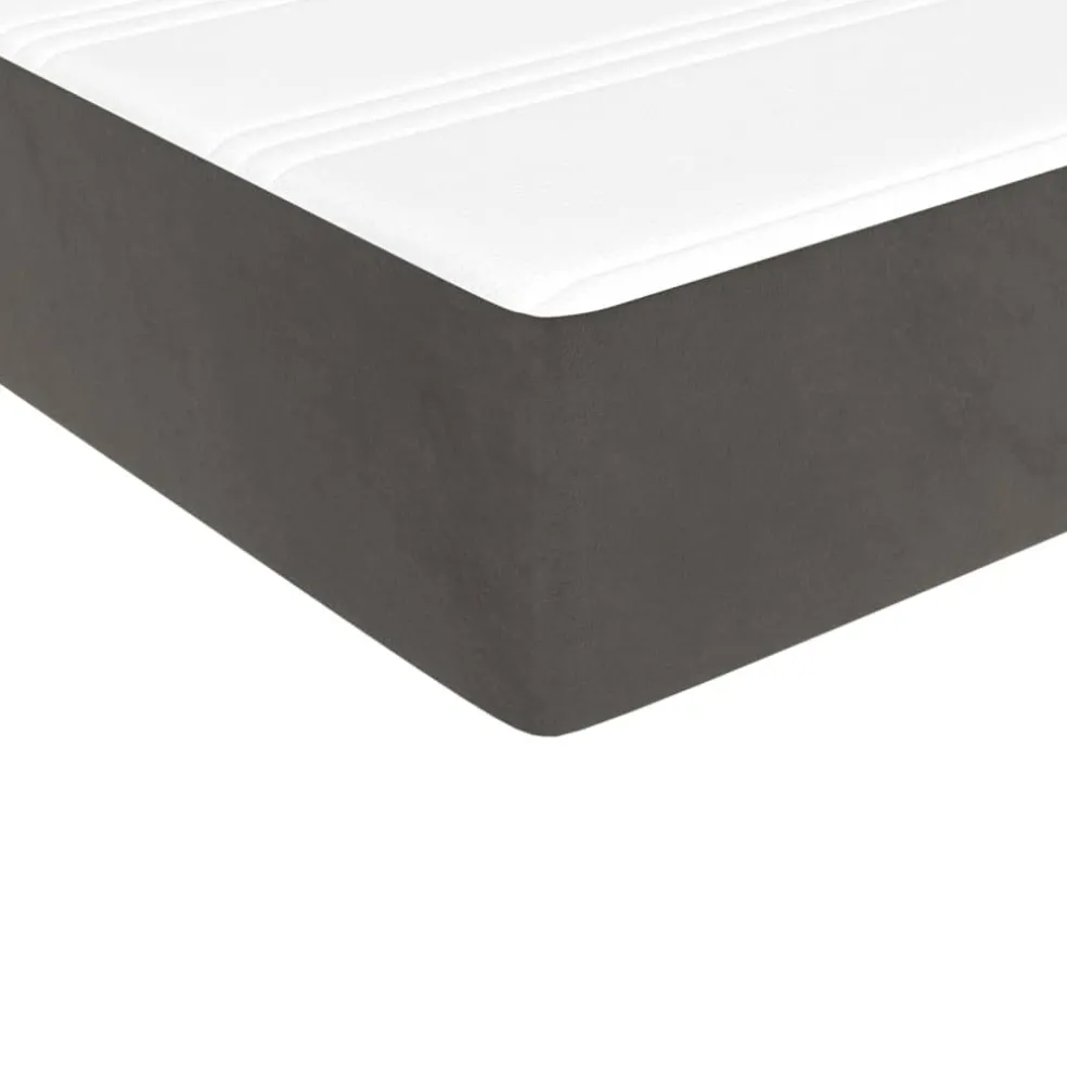 vidaXL Pocketveringmatras medium twin 100x190x20 cm fluweel donkergrijs