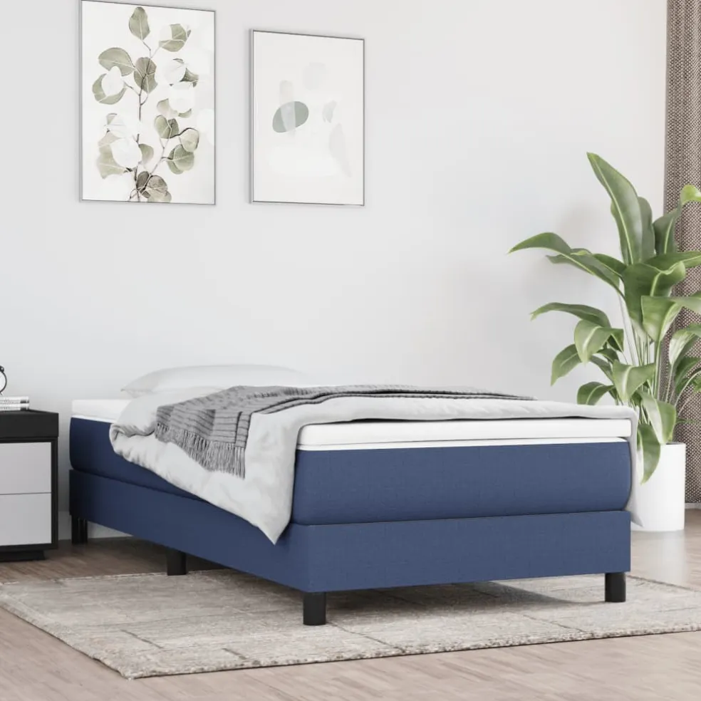 vidaXL Pocketveringmatras medium 80x200x20 cm stof blauw