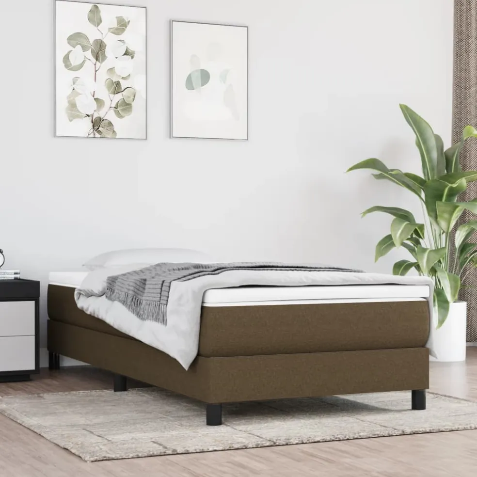 vidaXL Pocketveringmatras medium 80x200x20 cm stof donkerbruin