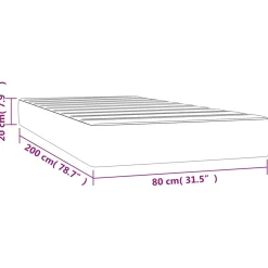 vidaXL Pocketveringmatras medium 80x200x20 cm kunstleer crèmekleurig