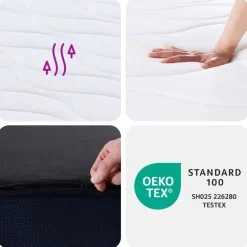 vidaXL Pocketveringmatras middelhard-hard 80x200 cm
