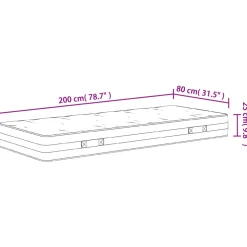 vidaXL Pocketveringmatras middelhard-hard 80x200 cm